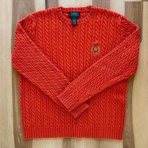 VINTAGE Ralph Lauren Orange Cable Knit Sweater